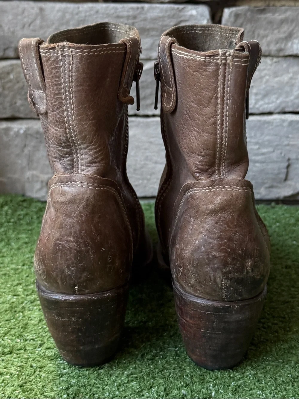 Freebird by Steven Austin Distressed Brown Leather Women’s Ankle Boots